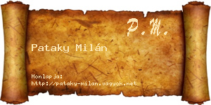 Pataky Milán névjegykártya