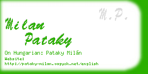 milan pataky business card